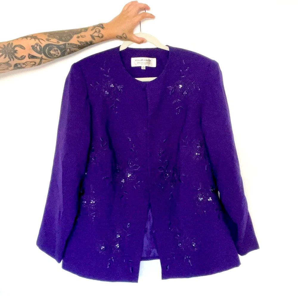 gorgeous 80s beaded/embroidered purple blazer 💜